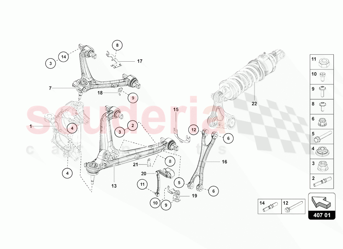 SUSPENSION of Lamborghini Lamborghini Aventador LP770 SVJ Coupe