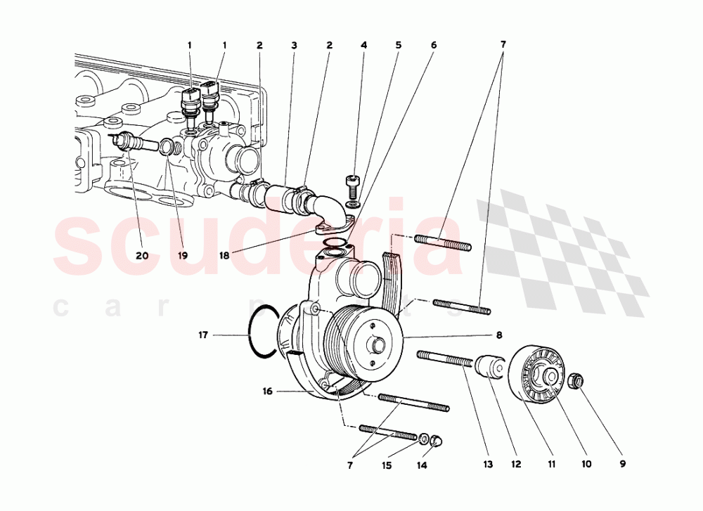 Water Pump of Lamborghini Lamborghini Diablo VT 6.0 (2000-2001)