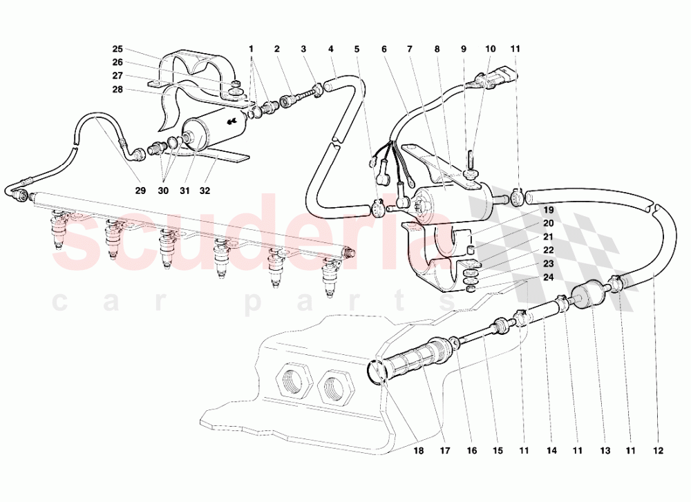 Fuel System 2 of Lamborghini Lamborghini Diablo VT (1993-1998)