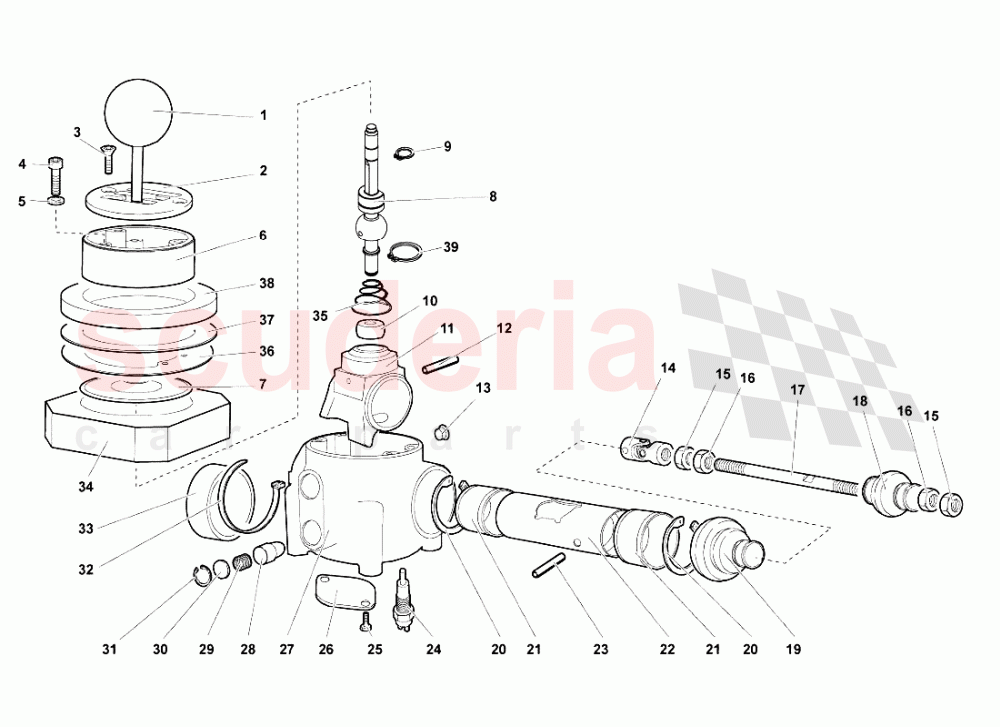 Gearbox Control Tower of Lamborghini Lamborghini Murcielago LP640 Roadster