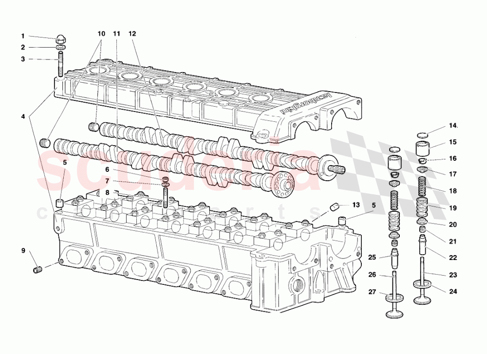 Right Cylinder Head of Lamborghini Lamborghini Diablo VT Roadster (1998-2000)