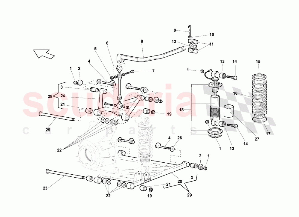 REAR SUSPENSION of Lamborghini Lamborghini Murcielago