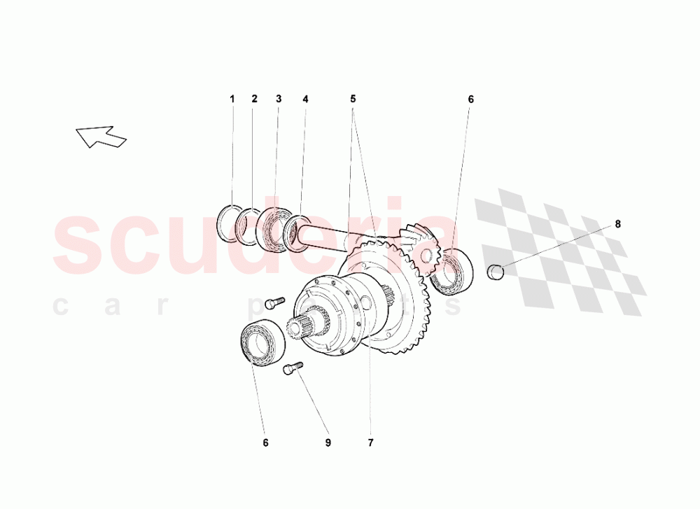 Rear Differential of Lamborghini Lamborghini Murcielago LP640 Roadster