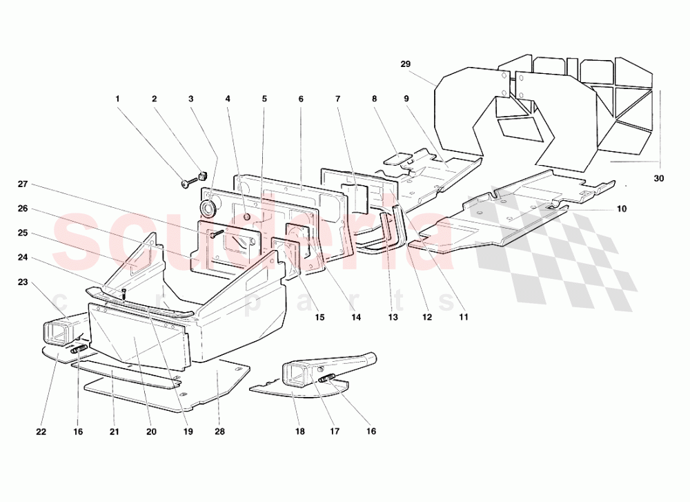 Frame Floor Panels of Lamborghini Lamborghini Diablo VT Roadster (1998-2000)