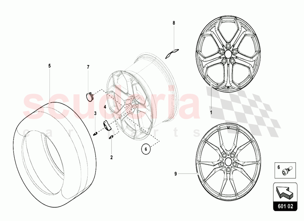 REAR TYRE of Lamborghini Lamborghini Aventador LP720 Roadster