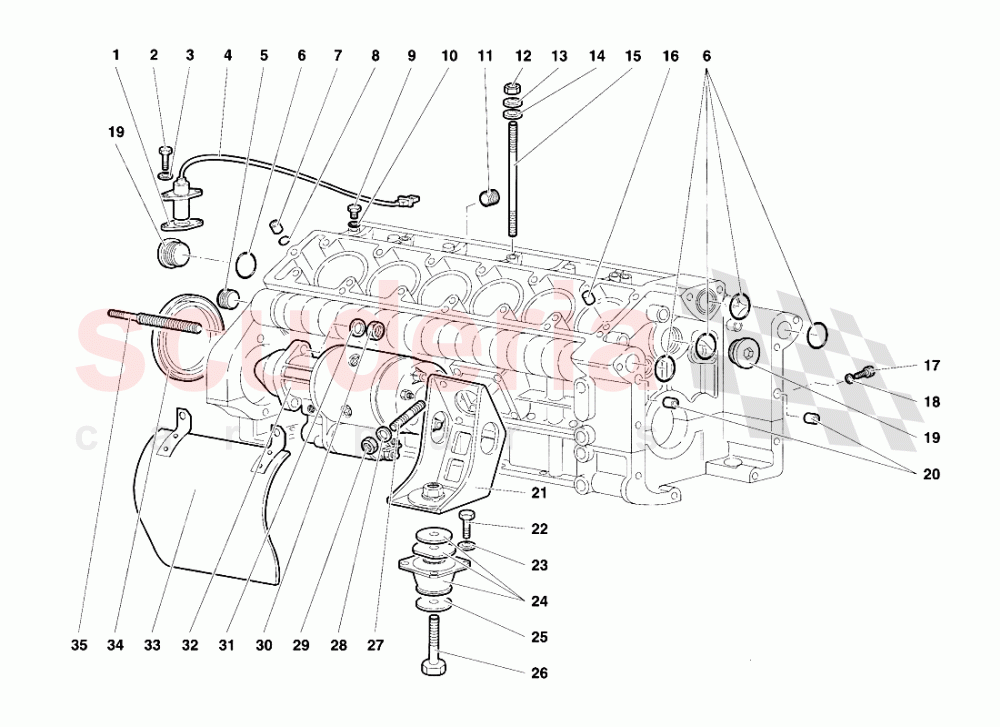 Crankase of Lamborghini Lamborghini Diablo SE30 (1993-1995)