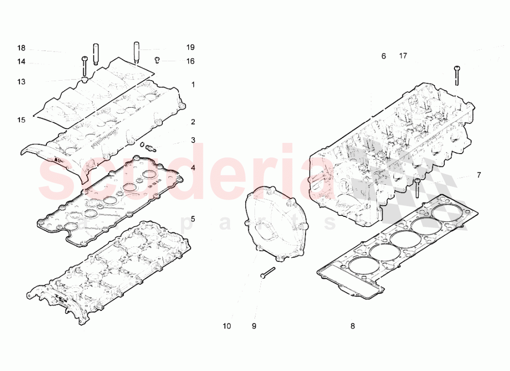 Left Cylinder Head And Cover 6-10 of Lamborghini Lamborghini Gallardo Spyder