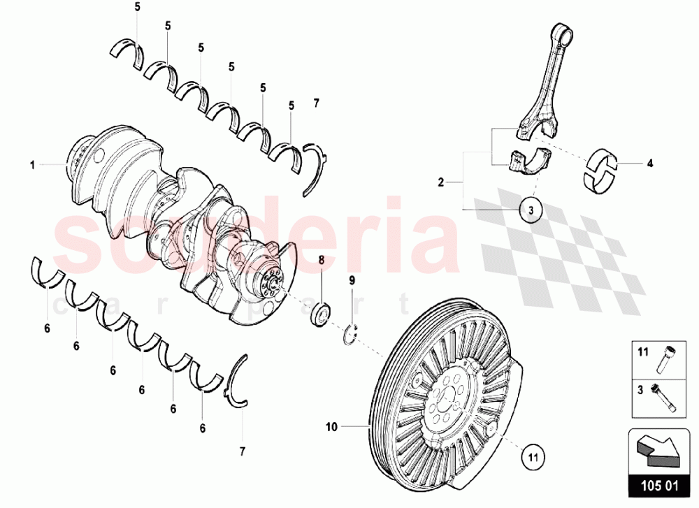 Crankshaft of Lamborghini Lamborghini Huracan LP640 Performante Coupe