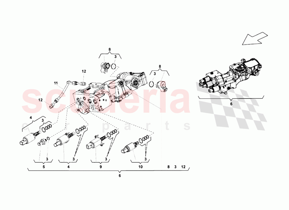 Actuator Group of Lamborghini Lamborghini Gallardo LP570 4 SL