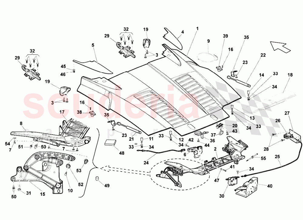 Spoiler of Lamborghini Lamborghini Gallardo Spyder