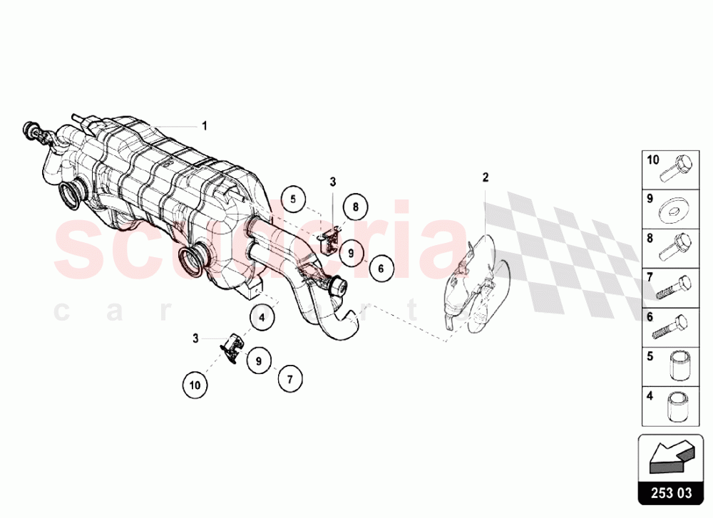 MUFFLER of Lamborghini Lamborghini Huracan LP610 Spyder