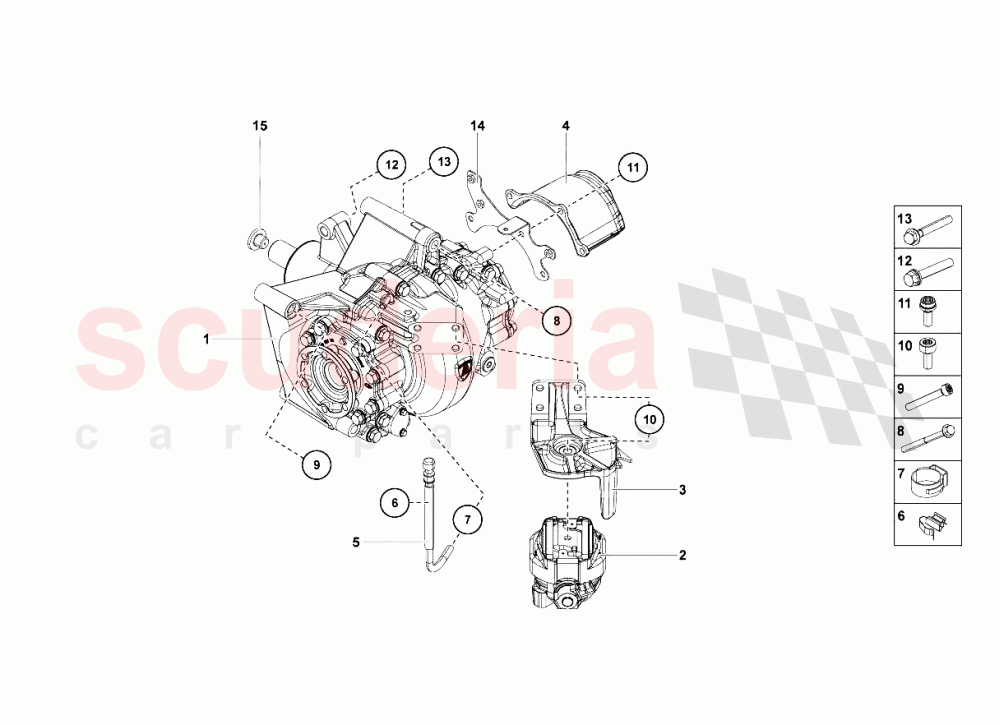 Rear Differential of Lamborghini Lamborghini Aventador LP700 Coupe