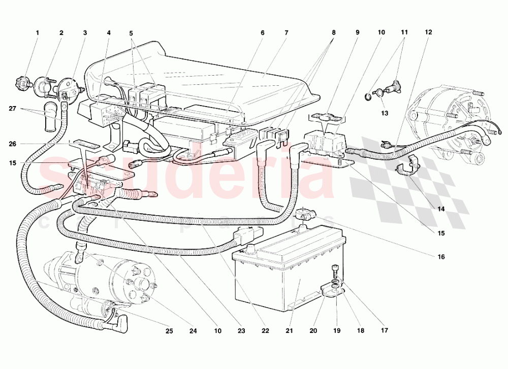 Electrical System 2 of Lamborghini Lamborghini Diablo VT Roadster (1998-2000)