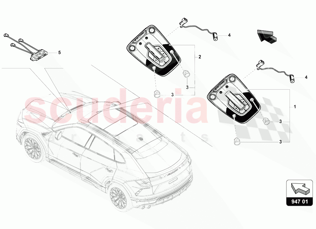 INTERIOR AND READING LIGHT of Lamborghini Lamborghini Urus