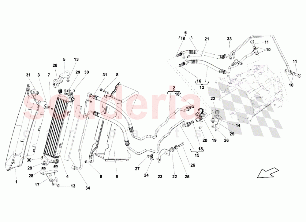 OIL COOLER 1 of Lamborghini Lamborghini Gallardo LP550 Spyder