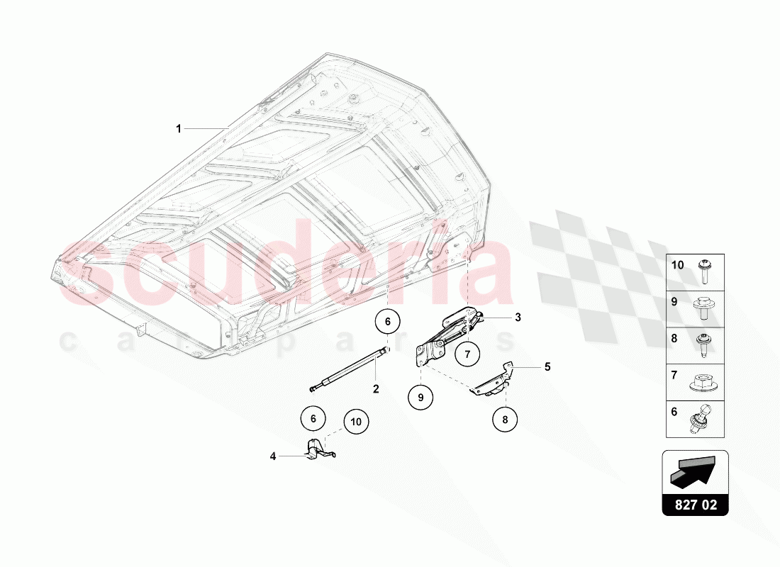 ENGINE COVER WITH INSP. COVER of Lamborghini Lamborghini Huracan Evo Coupe