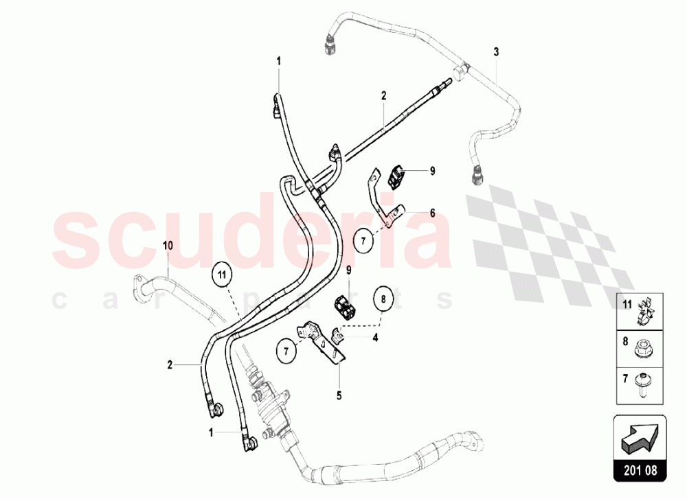 FUEL LINE of Lamborghini Lamborghini Aventador LP750 SV Coupe