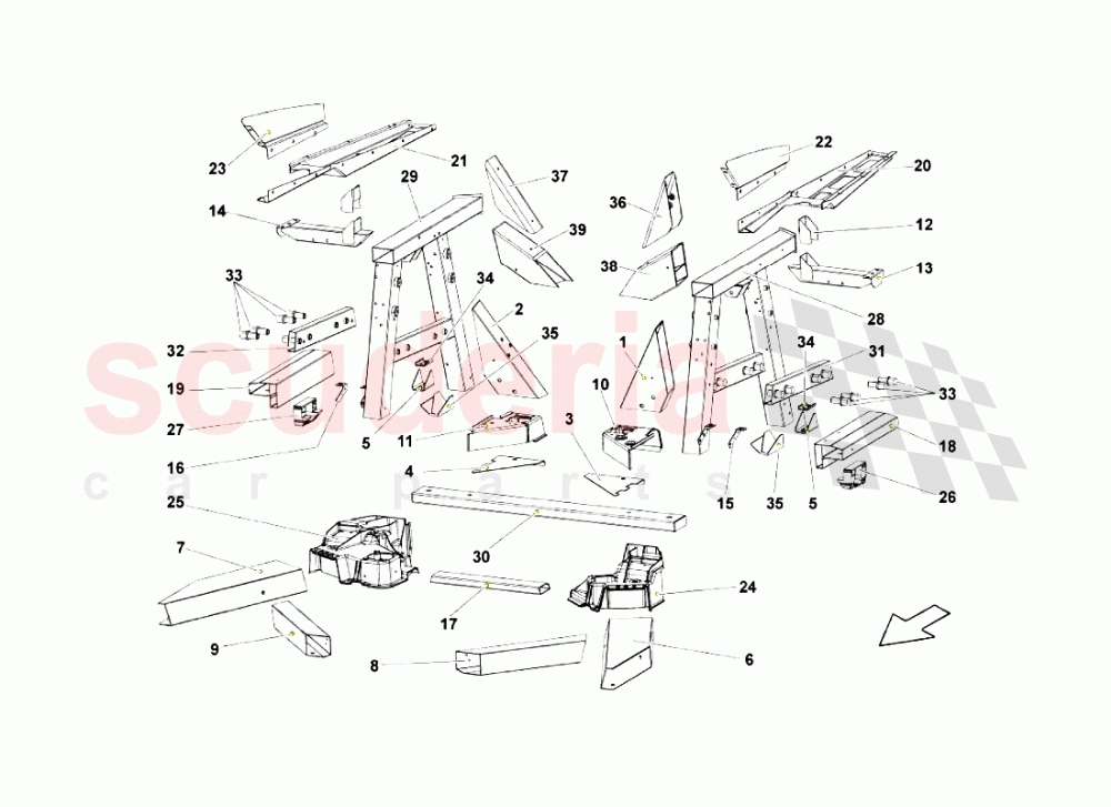 Rear Frame Elements 2 of Lamborghini Lamborghini Gallardo LP570 4 SL