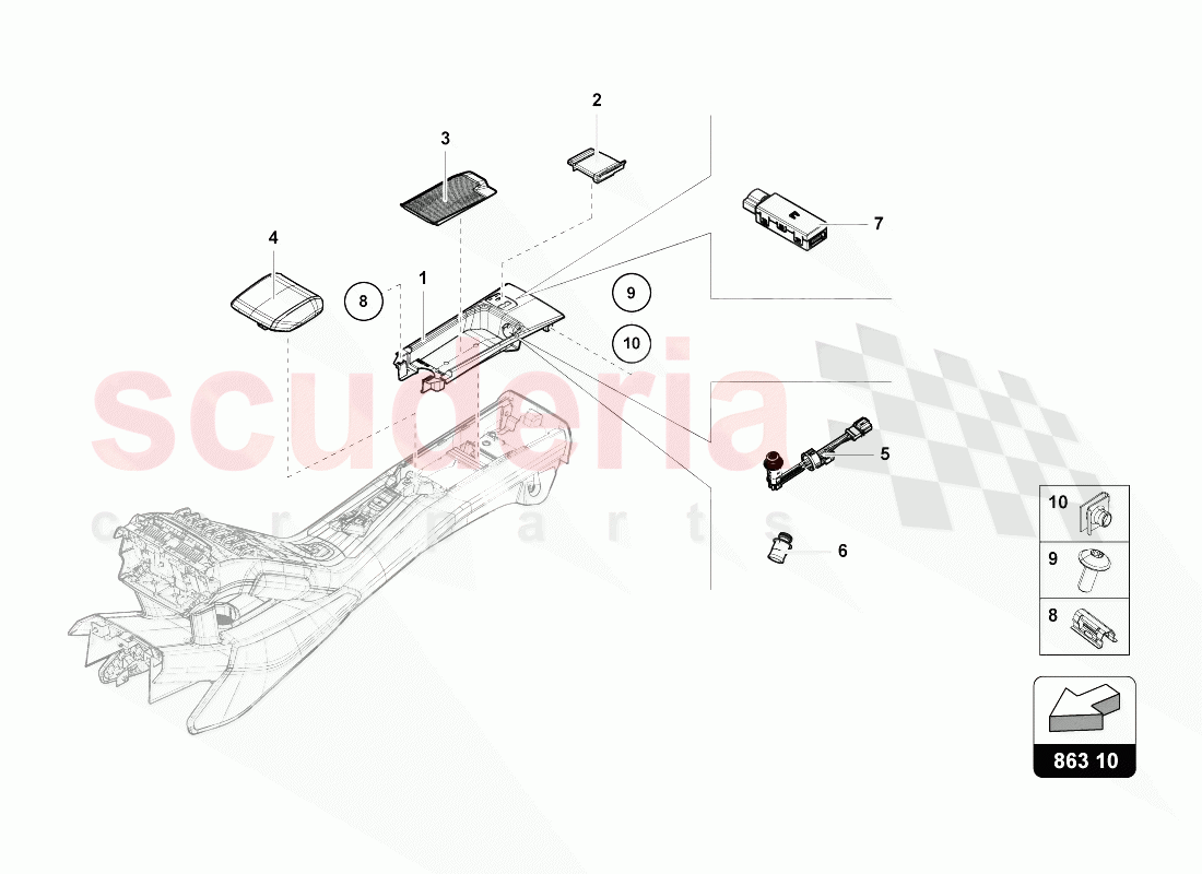 STOWAGE COMPARTMENT of Lamborghini Lamborghini Huracan Evo Coupe