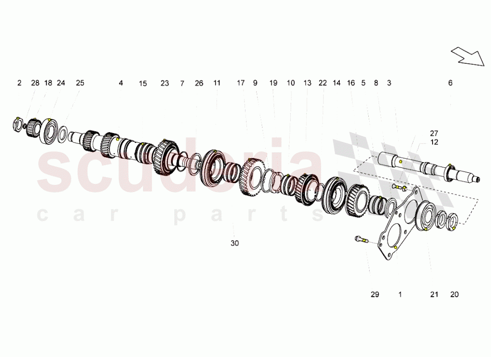 Main Shaft of Lamborghini Lamborghini Gallardo Spyder