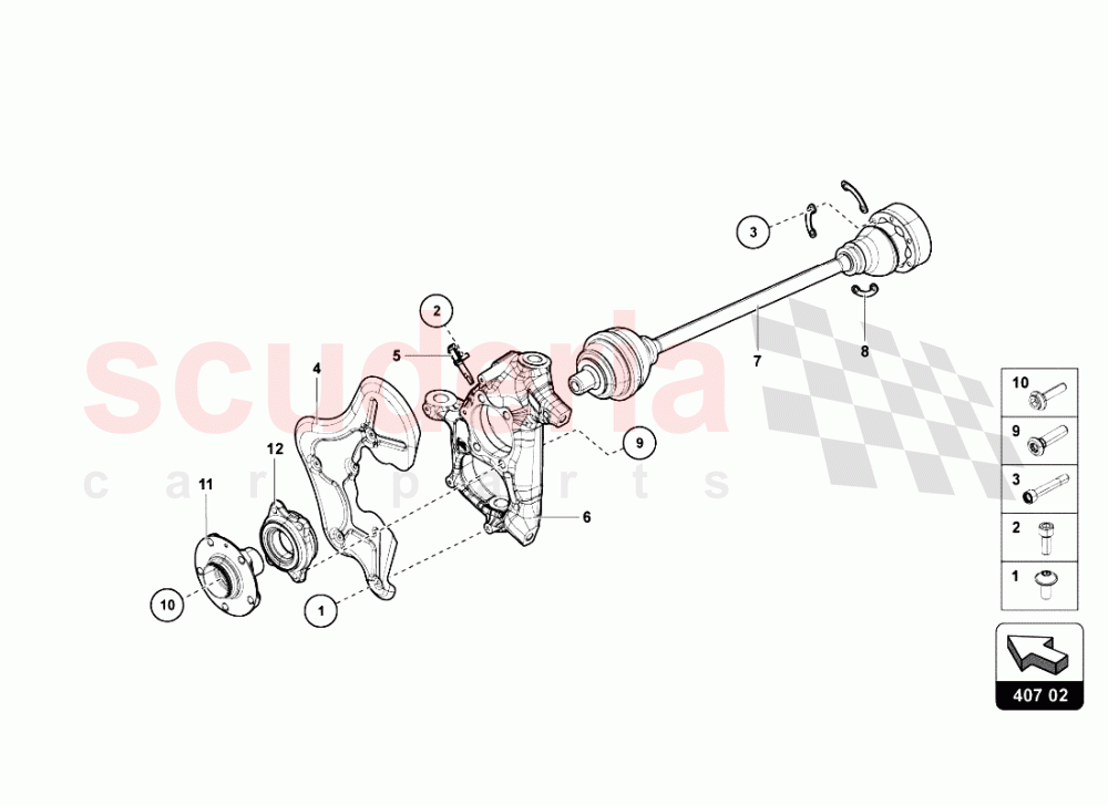 FRONT DRIVE SHAFT of Lamborghini Lamborghini Aventador LP700 Roadster