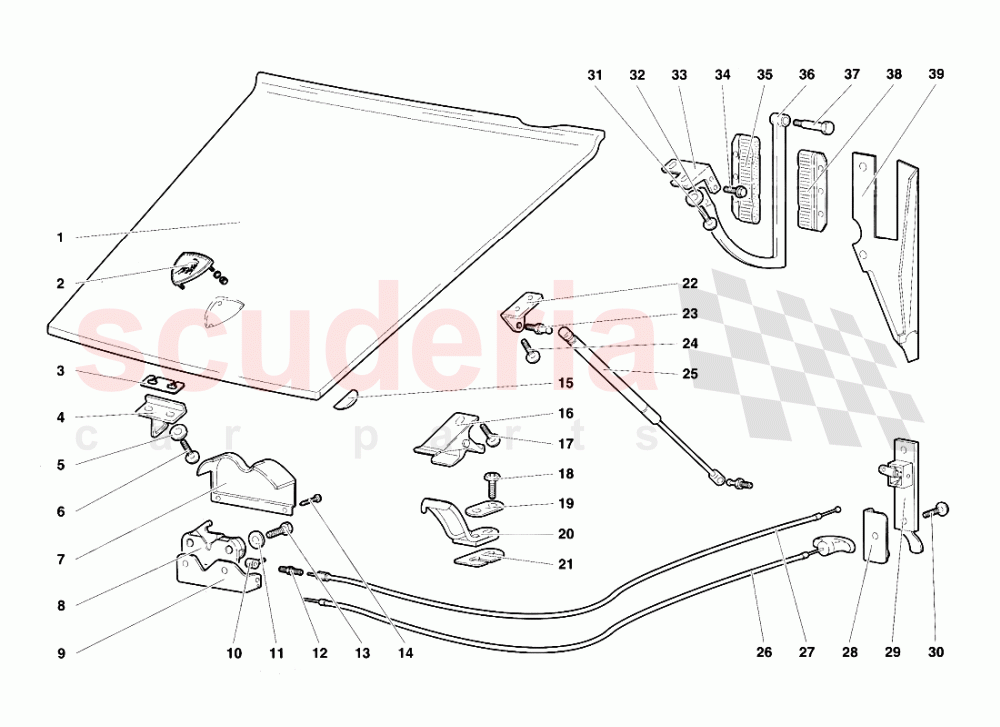 Front Hood of Lamborghini Lamborghini Diablo VT (1993-1998)