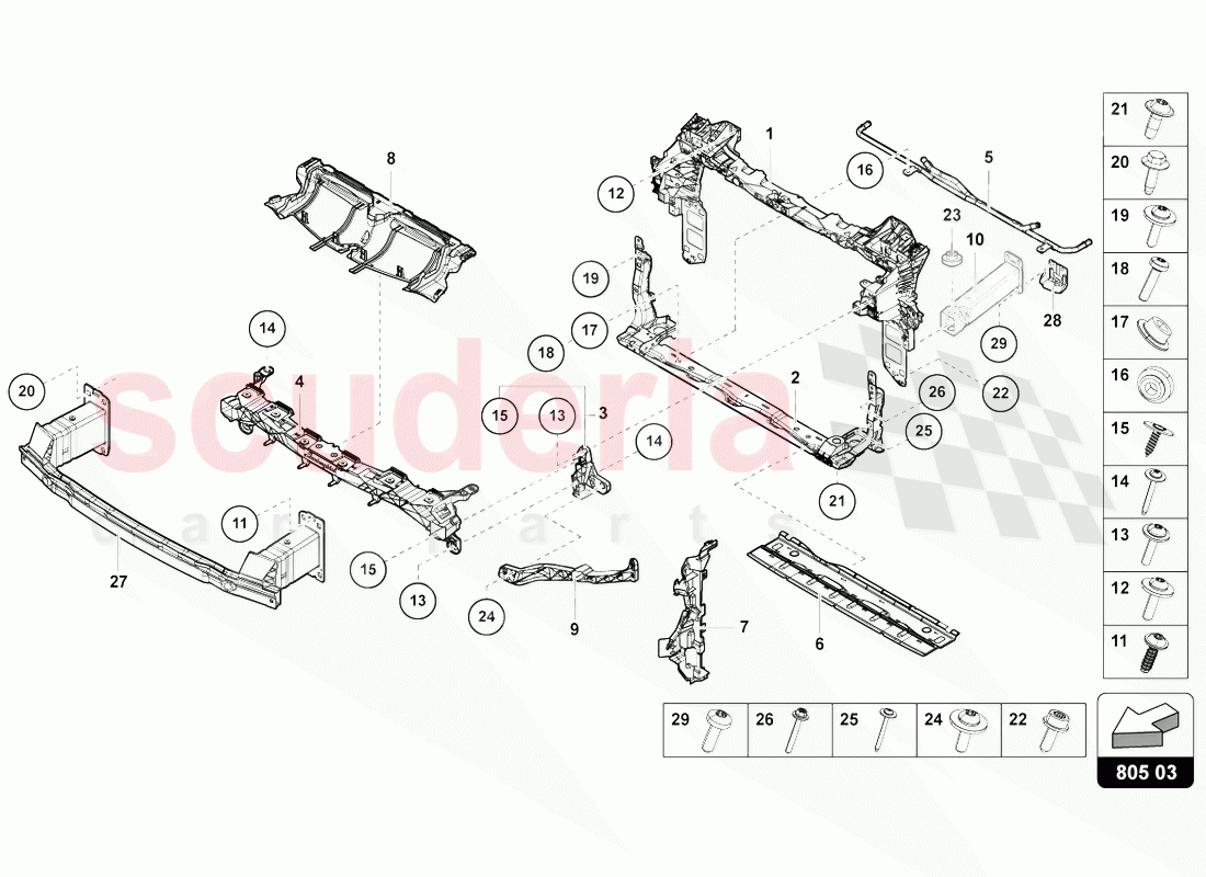 SUPPORT FOR COOLANT RADIATOR of Lamborghini Lamborghini Urus