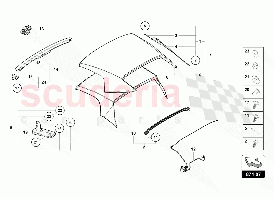 COVER - TOP of Lamborghini Lamborghini Huracan Evo Spyder