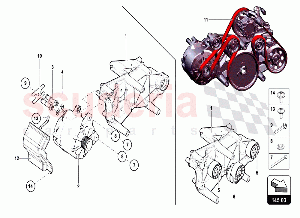 HEAD TIMING SYSTEM - ALTERNATOR of Lamborghini Lamborghini Aventador LP750 SV Coupe