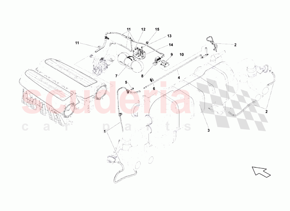 Exhaust System 1 of Lamborghini Lamborghini Gallardo LP570 4 SL