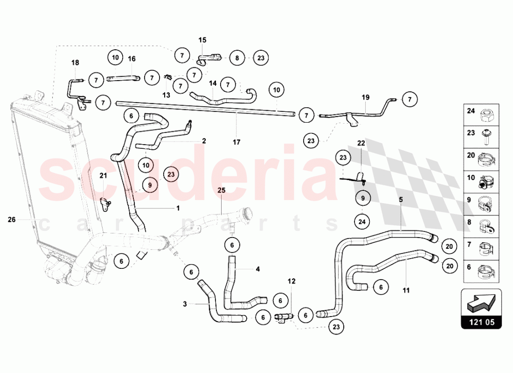 WATER COOLING SYSTEM 4 of Lamborghini Lamborghini Aventador LP700 Roadster