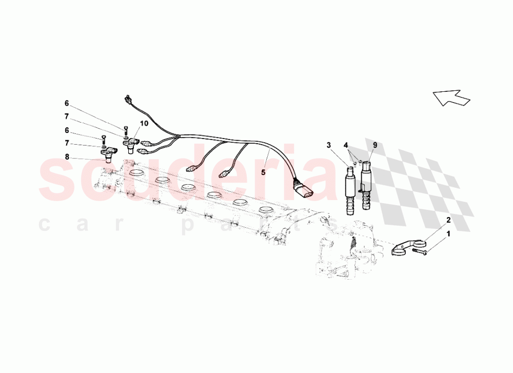 Phase Sensors Right Cylinder Head of Lamborghini Lamborghini Murcielago LP640 Roadster