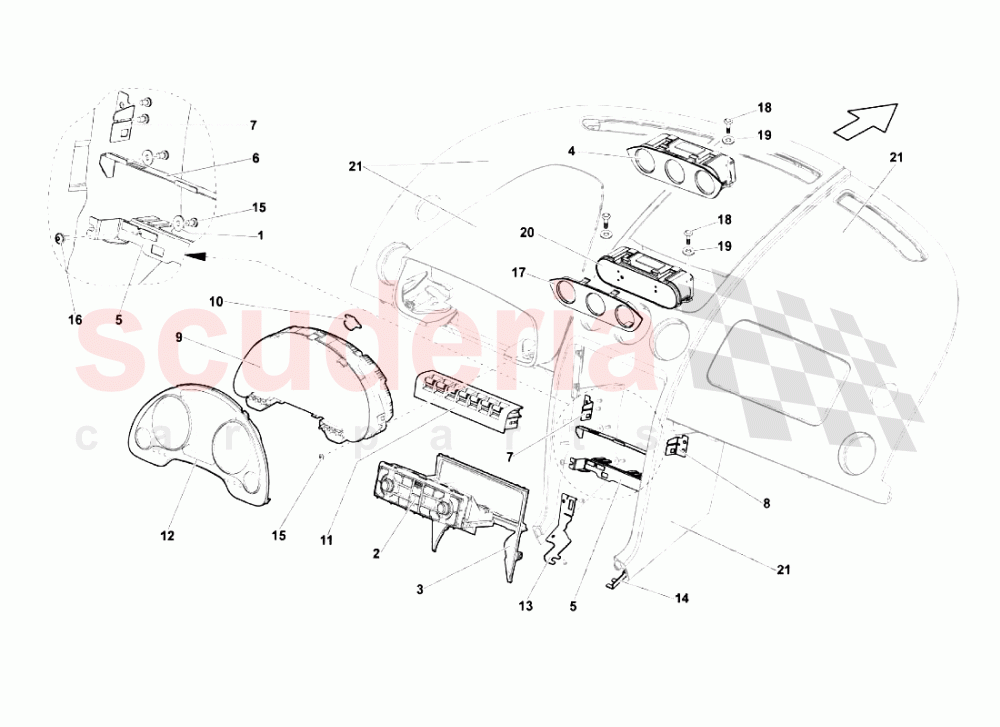 Dashboard Instruments of Lamborghini Lamborghini Gallardo LP570 4 SL