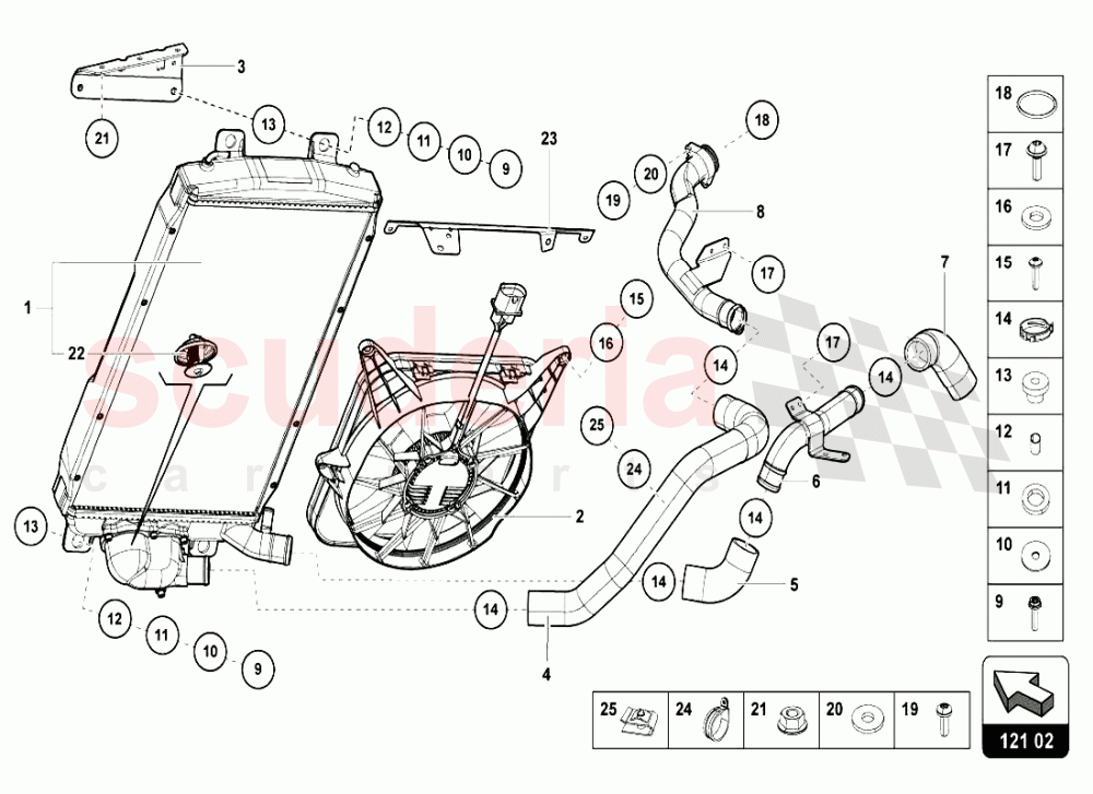 WATER COOLING SYSTEM 1 of Lamborghini Lamborghini Aventador LP720 Coupe