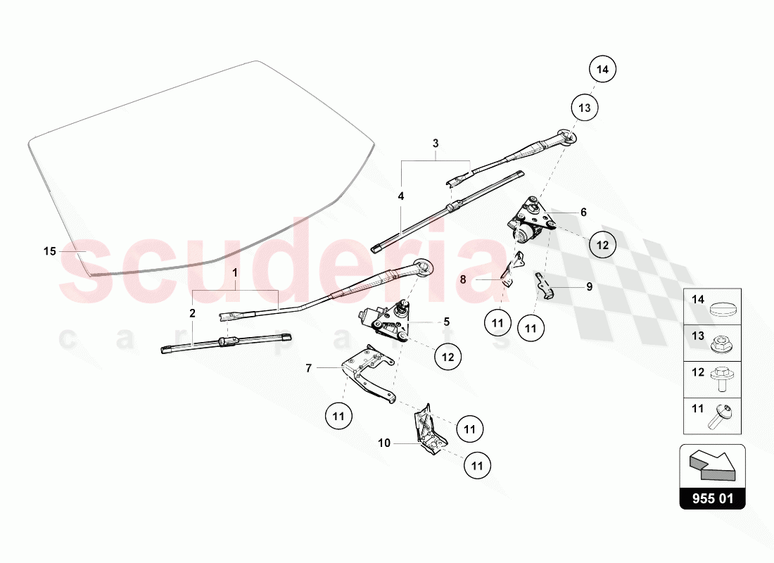 WINDSHIELD WIPER of Lamborghini Lamborghini Huracan Evo Coupe