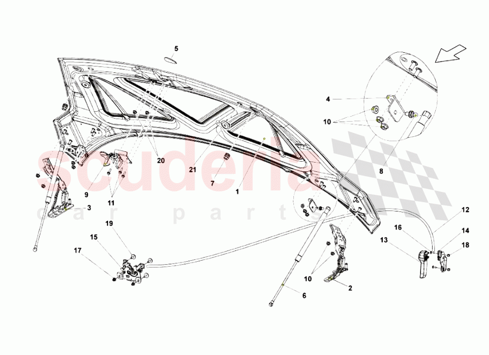 Front Hood of Lamborghini Lamborghini Gallardo Superleggera