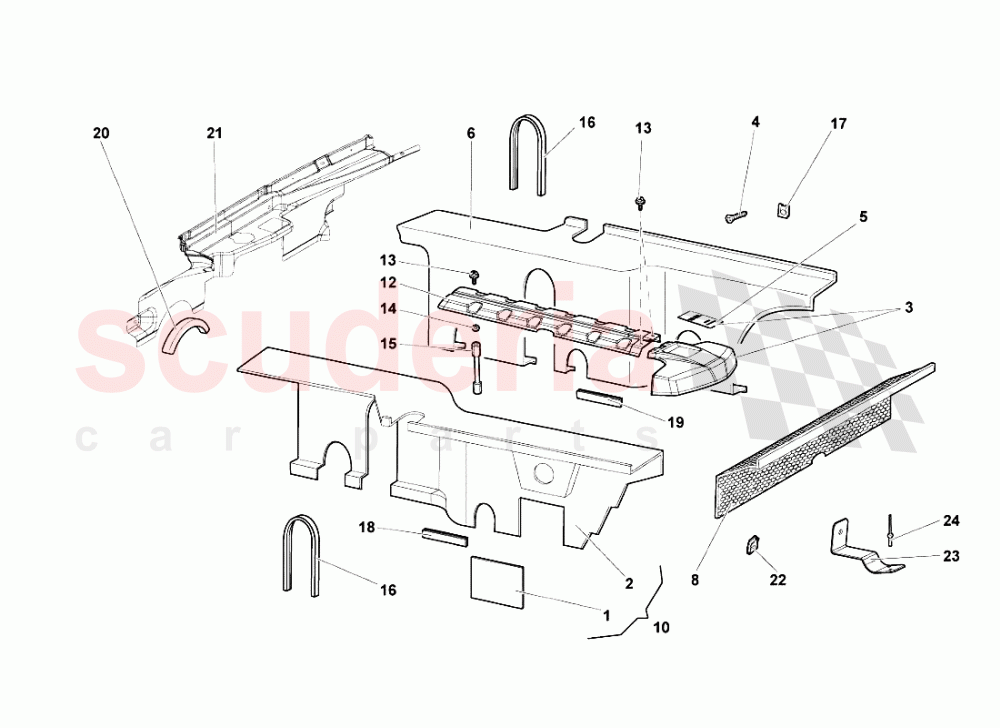 Engine Compartment Panels of Lamborghini Lamborghini Murcielago LP640 Roadster