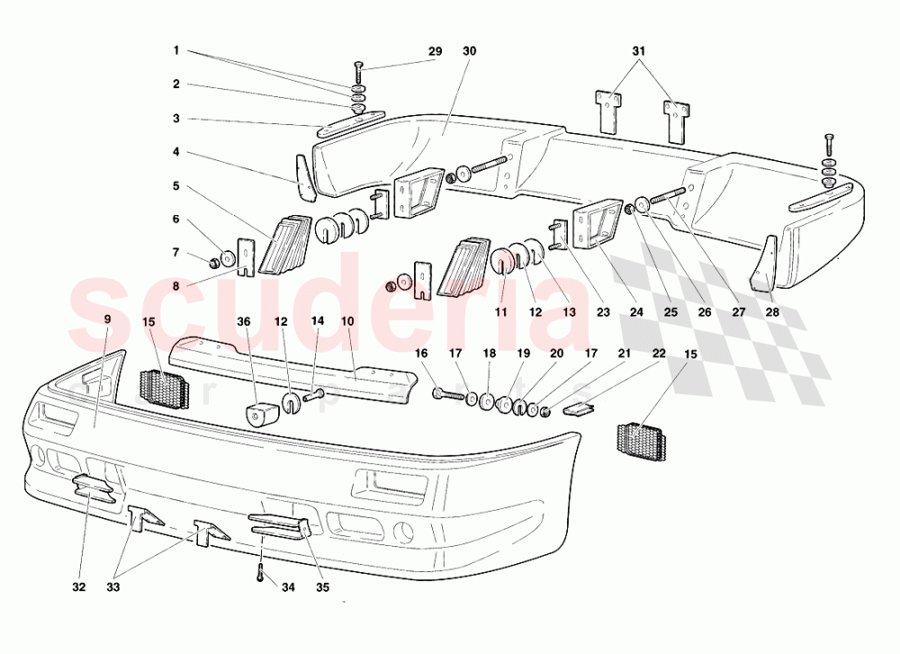 Bumpers of Lamborghini Lamborghini Diablo VT Roadster (1998-2000)