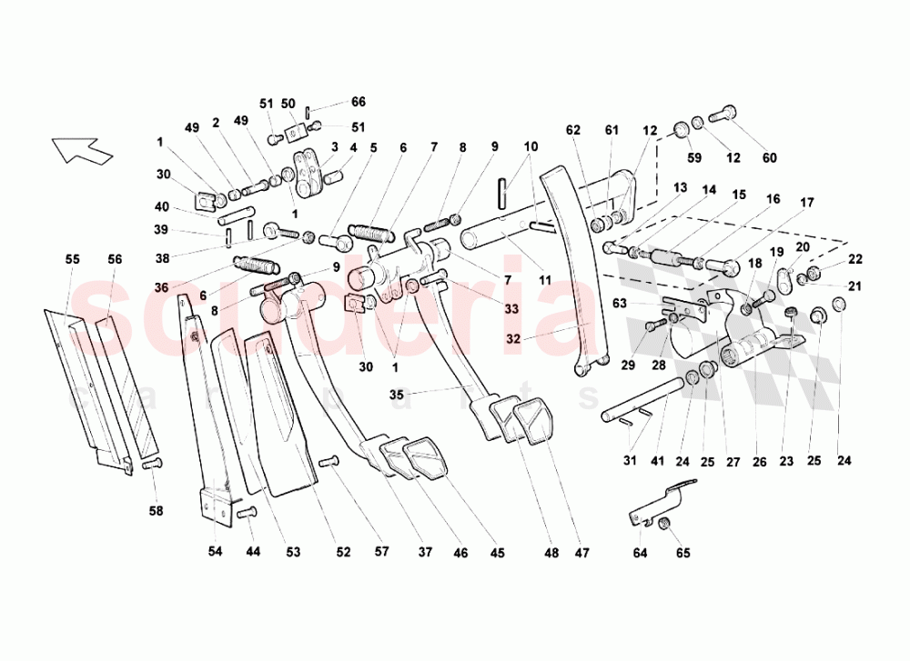 Manual Pedal Cluster of Lamborghini Lamborghini Murcielago LP670