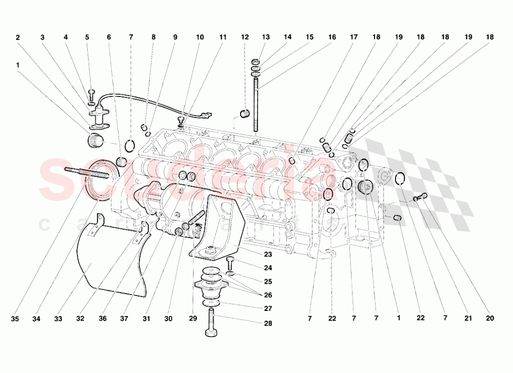 Crankase of Lamborghini Lamborghini Diablo SV (1995-1997)