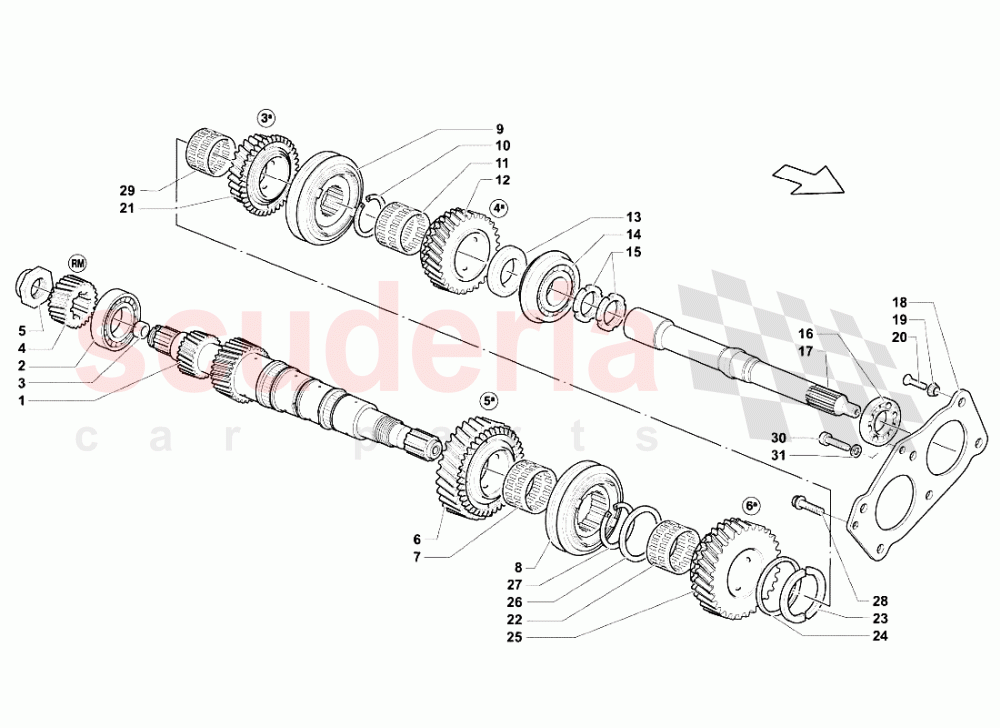 Main Shaft of Lamborghini Lamborghini Gallardo LP560 Coupe