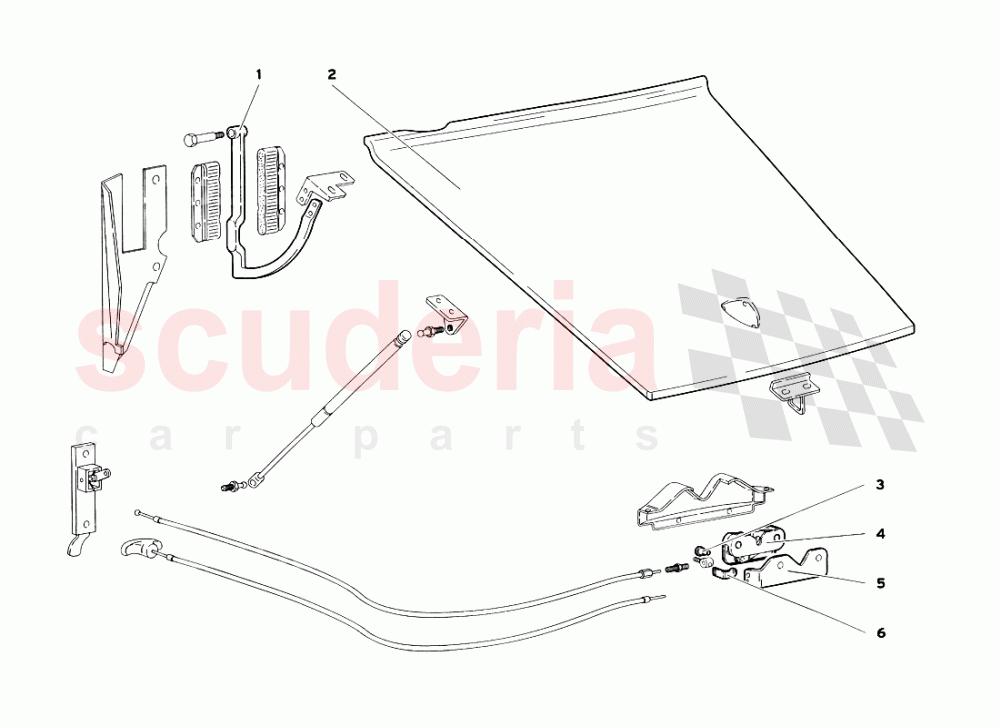 Engine Hood (Valid for GB and Australia - July 1999) of Lamborghini Lamborghini Diablo SV (1999)