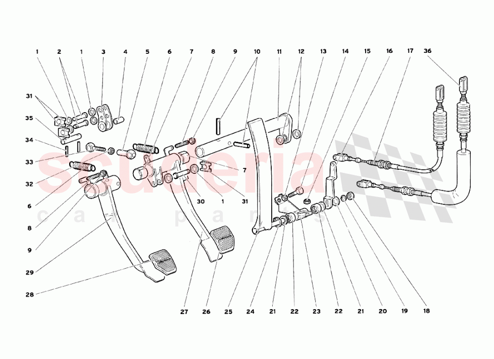 Pedals of Lamborghini Lamborghini Diablo SV (1999)