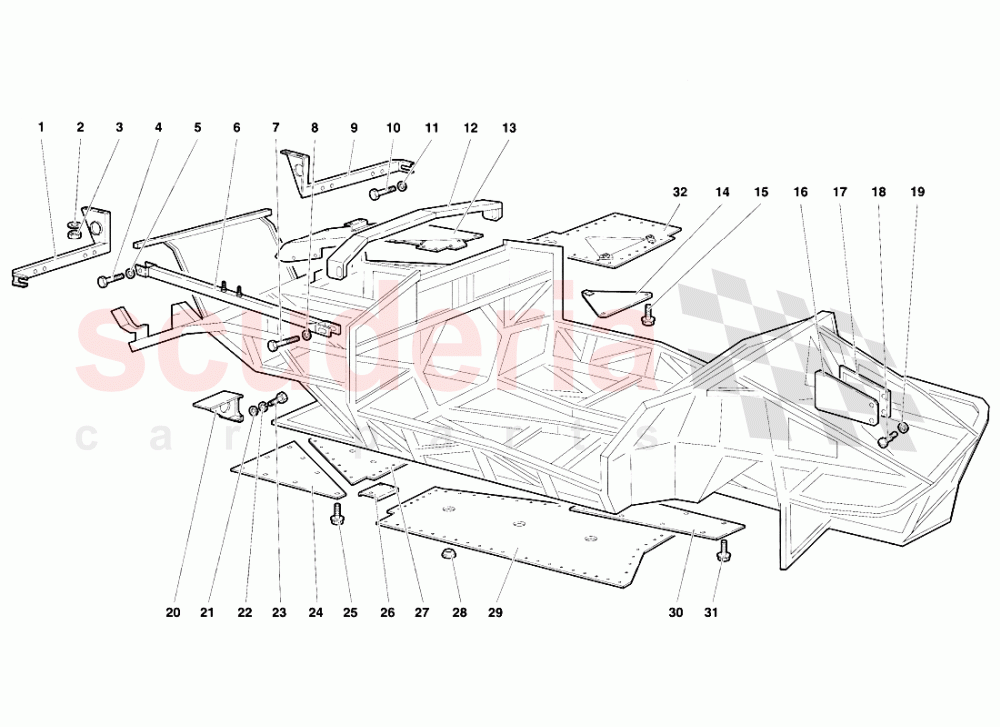 Frame Elements of Lamborghini Lamborghini Diablo VT (1993-1998)