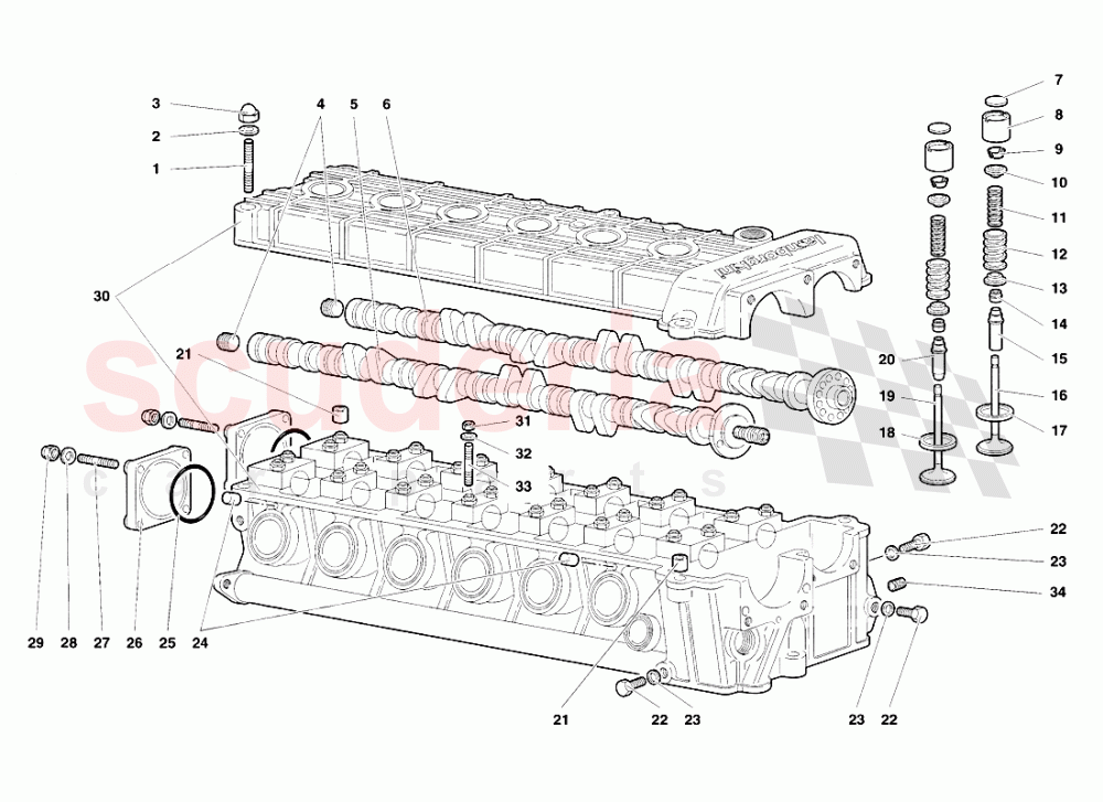 Left Cylinder Head of Lamborghini Lamborghini Diablo SV (1998)