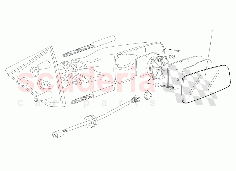 External Rear View Mirrors (Valid for Canada - March 1997) of Lamborghini Lamborghini Diablo SV (1995-1997)