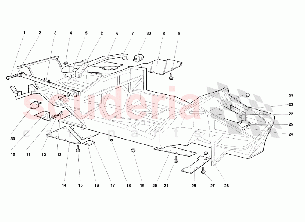 Frame Elements of Lamborghini Lamborghini Diablo VT Roadster (1998-2000)