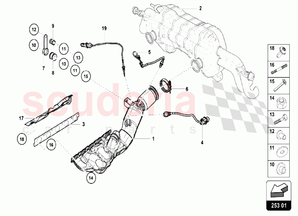 EXHAUST SYSTEM of Lamborghini Lamborghini Huracan LP610 Spyder