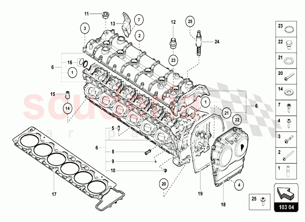 RIGHT CYLINDER HEAD AND COVER of Lamborghini Lamborghini Aventador LP720 Coupe