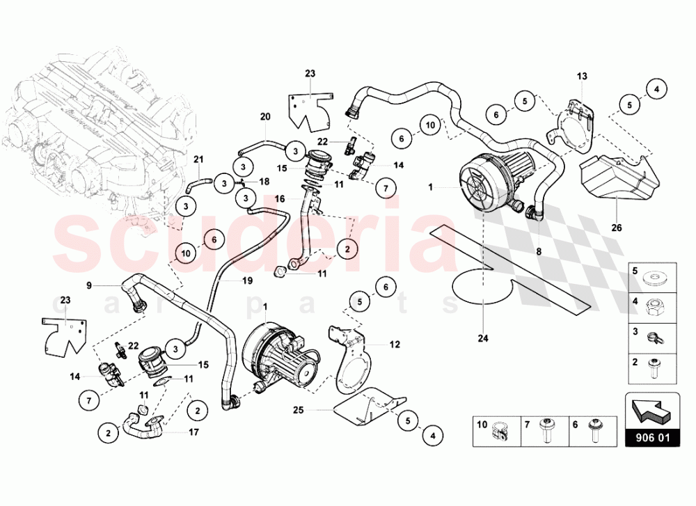 SECONDARY AIR SYSTEM of Lamborghini Lamborghini Aventador LP700 Roadster